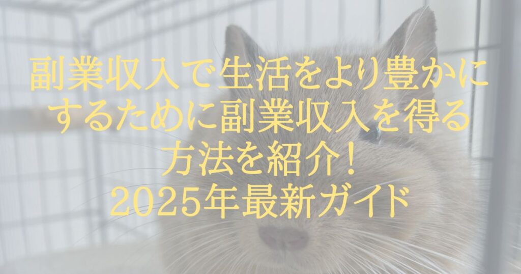 副業収入で生活をより豊かにするために副業収入を得る方法を紹介！2025年最新ガイド
