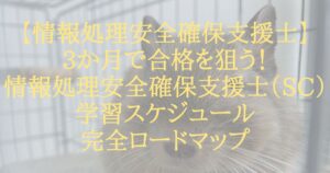【情報処理安全確保支援士】3か月で合格を狙う！情報処理安全確保支援士（SC）学習スケジュール完全ロードマップ
