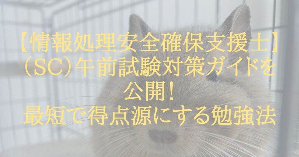 【情報処理安全確保支援士】（SC）午前試験対策ガイドを公開！最短で得点源にする勉強法