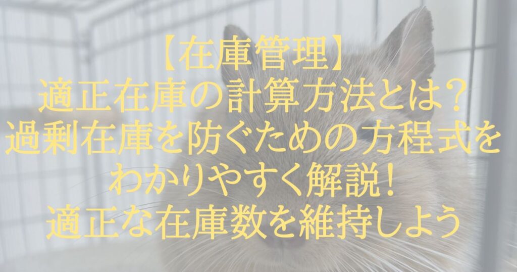 【在庫管理】適正在庫の計算方法とは？過剰在庫を防ぐための方程式をわかりやすく解説！適正な在庫数を維持しよう